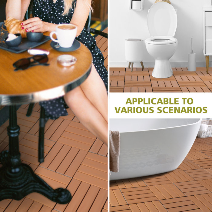 Famobay 12" X 12" Composite Interlocking Deck Tiles & Reviews Wayfair